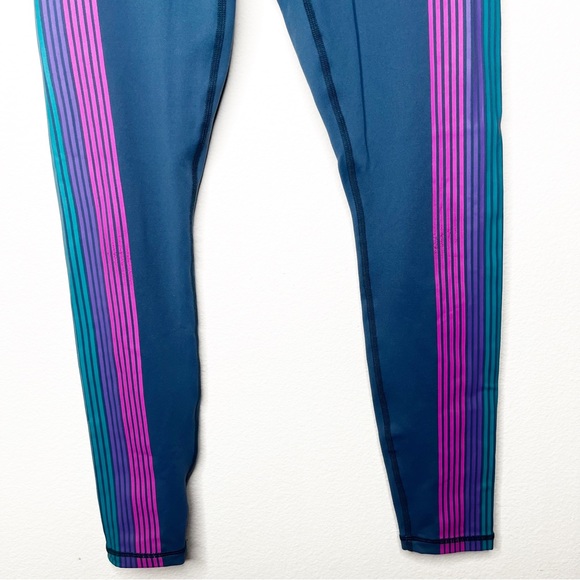 Spiritual Gangster Essential Rainbow Striped High Rise Activewear Leggings - Picture 4 of 11